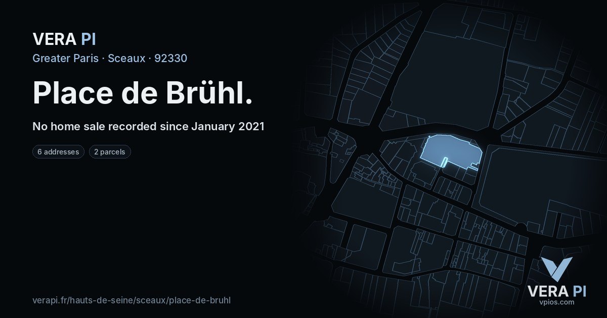 Place de Brühl, Sceaux at night – every parcel coloured by the prices around it, the street's own parcels lit