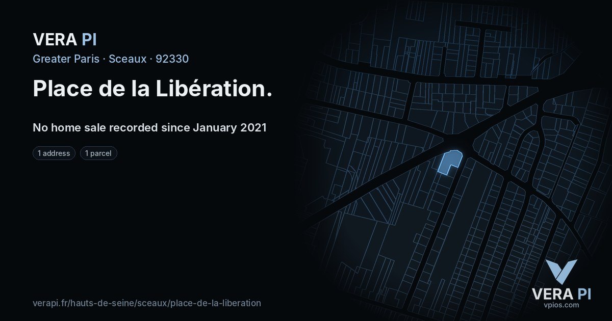 Place de la Libération, Sceaux at night – every parcel coloured by the prices around it, the street's own parcels lit