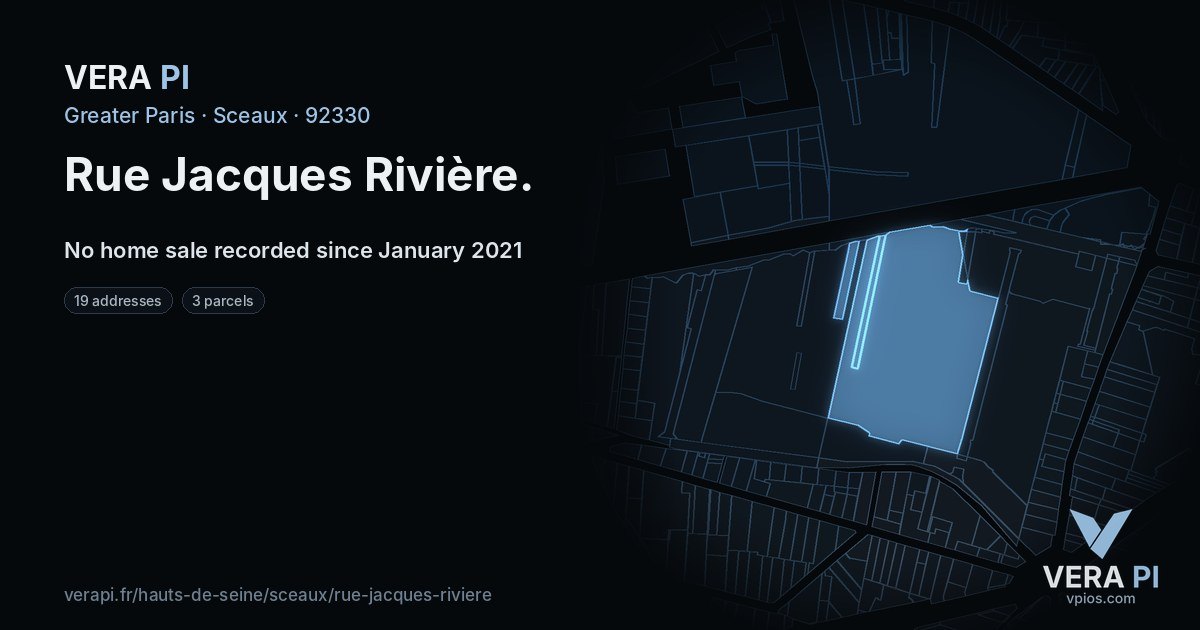 Rue Jacques Rivière, Sceaux at night – every parcel coloured by the prices around it, the street's own parcels lit