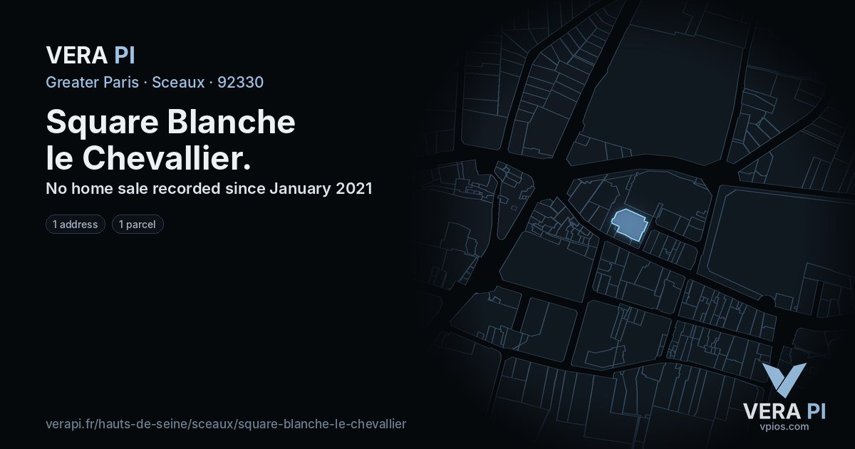 Square Blanche le Chevallier, Sceaux at night – every parcel coloured by the prices around it, the street's own parcels lit