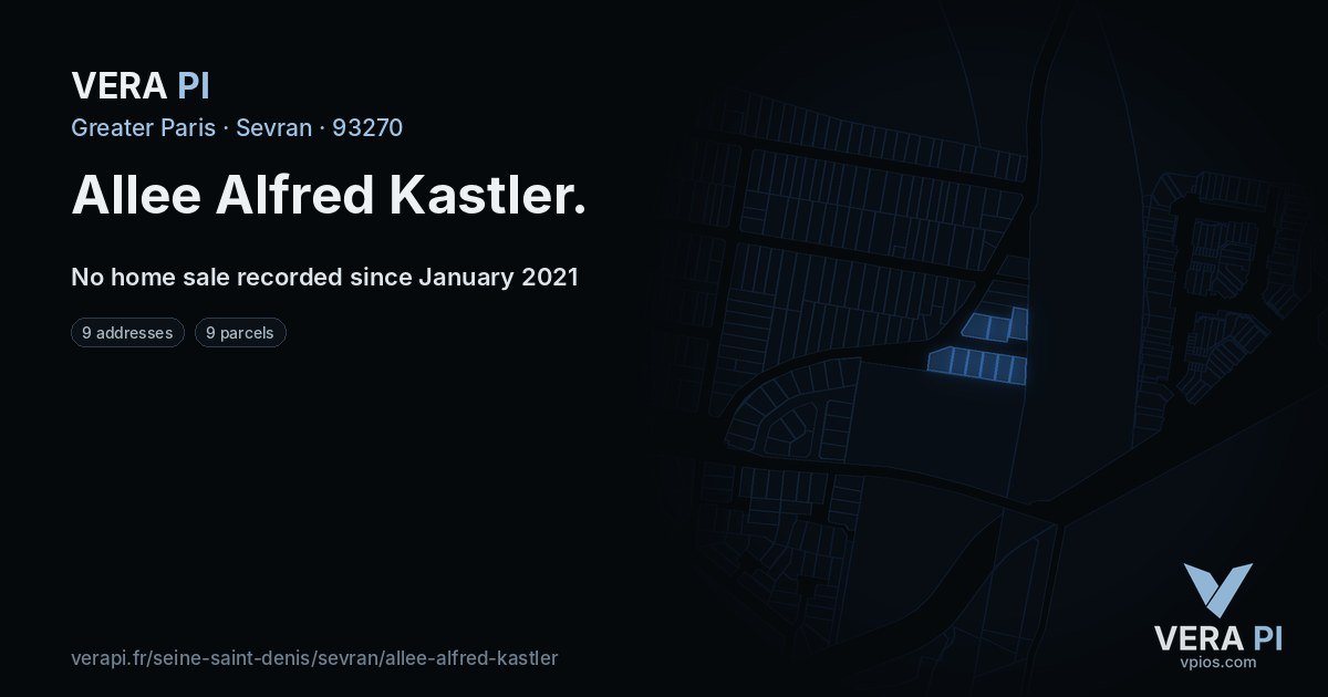 Allee Alfred Kastler, Sevran at night – every parcel coloured by the prices around it, the street's own parcels lit