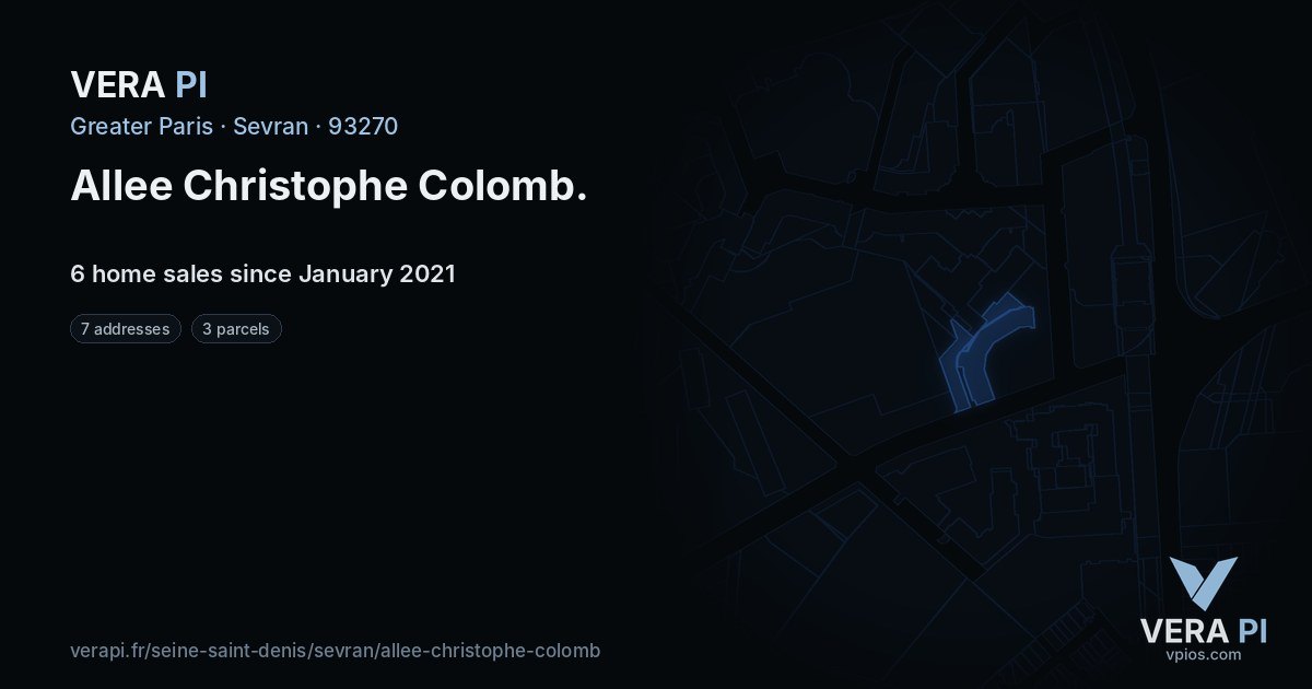 Allee Christophe Colomb, Sevran at night – every parcel coloured by the prices around it, the street's own parcels lit