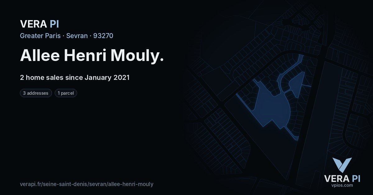 Allee Henri Mouly, Sevran at night – every parcel coloured by the prices around it, the street's own parcels lit
