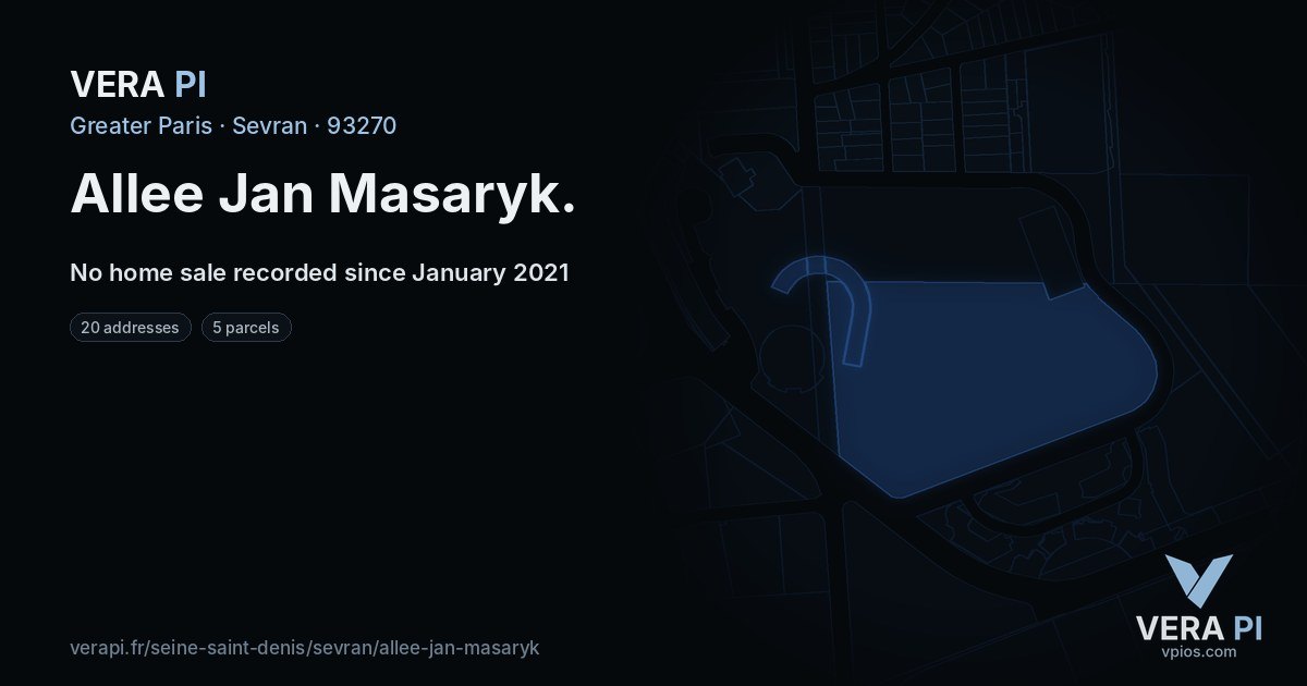 Allee Jan Masaryk, Sevran at night – every parcel coloured by the prices around it, the street's own parcels lit