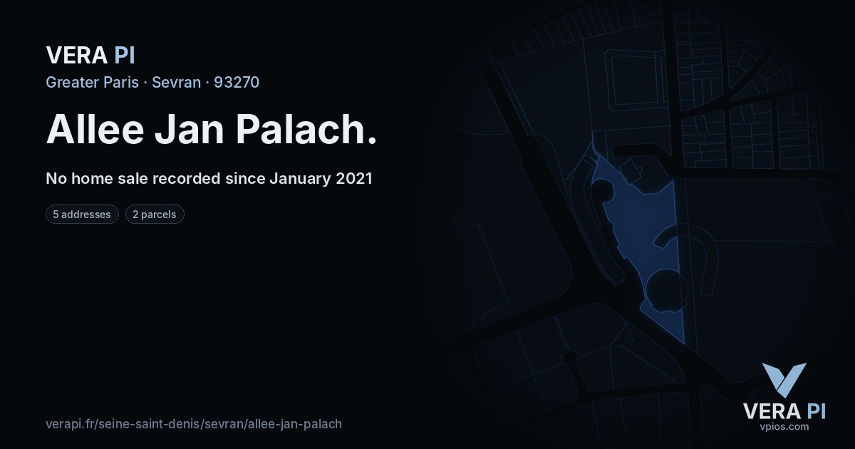 Allee Jan Palach, Sevran at night – every parcel coloured by the prices around it, the street's own parcels lit