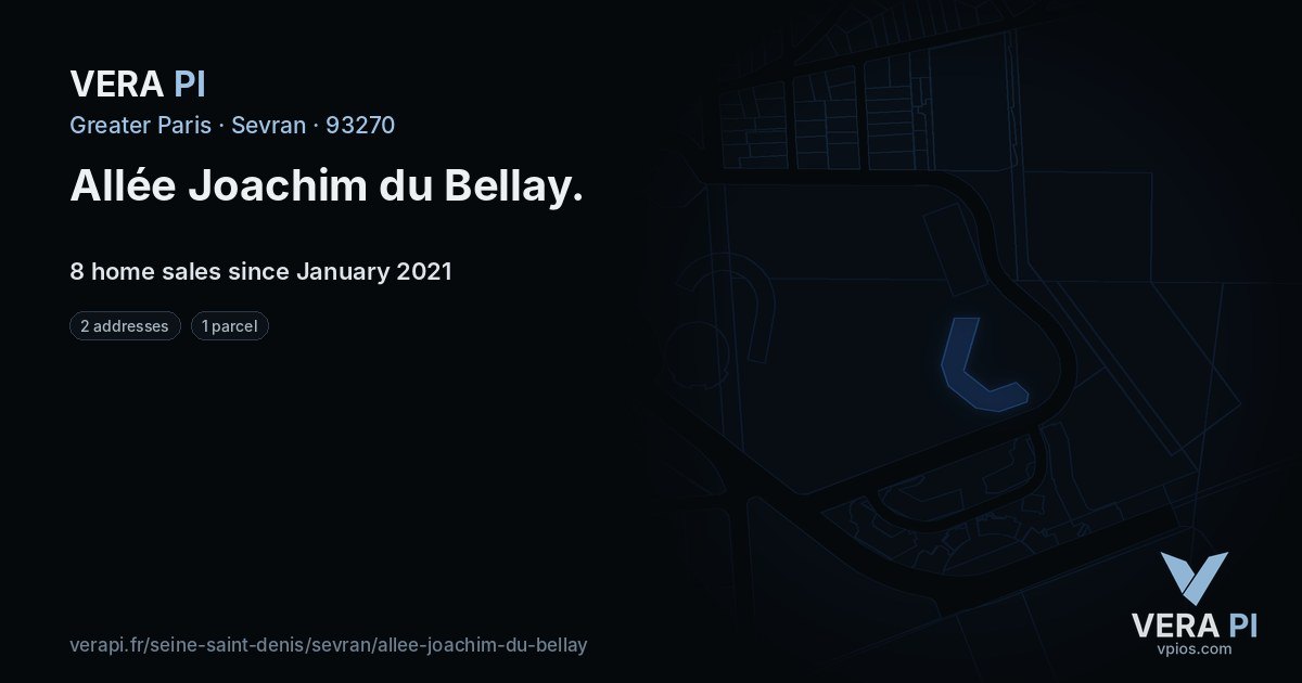Allée Joachim du Bellay, Sevran at night – every parcel coloured by the prices around it, the street's own parcels lit
