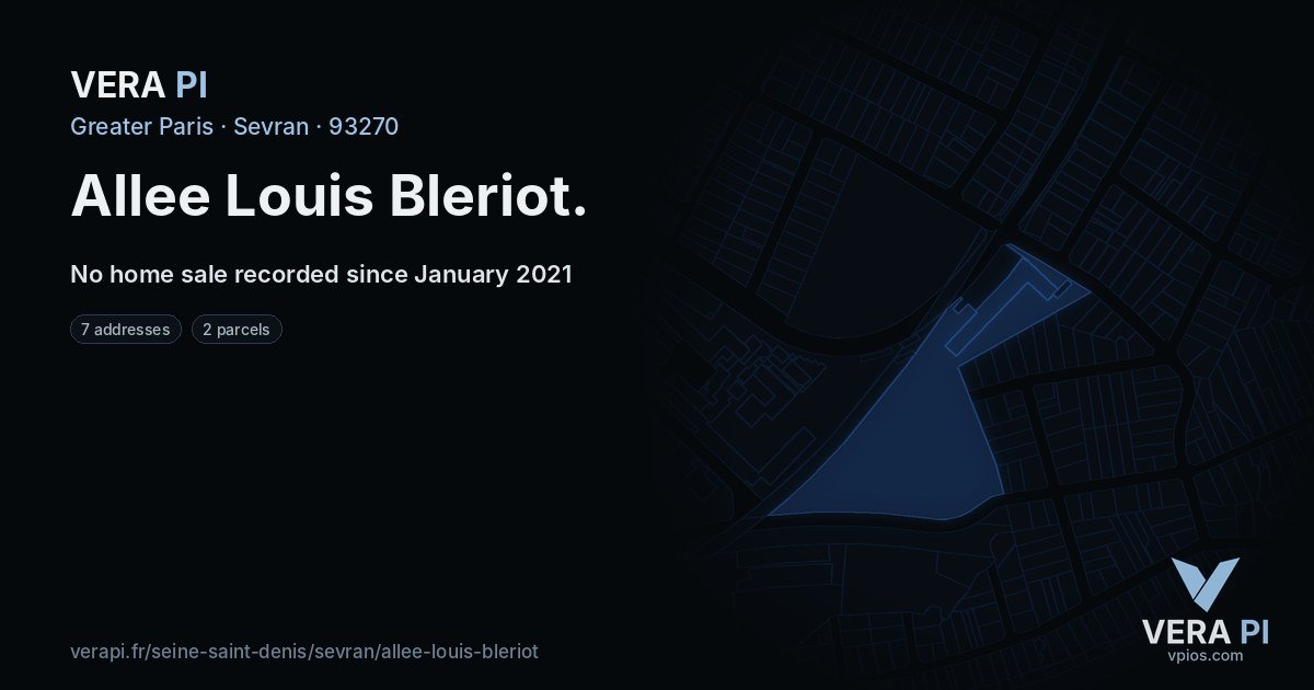Allee Louis Bleriot, Sevran at night – every parcel coloured by the prices around it, the street's own parcels lit