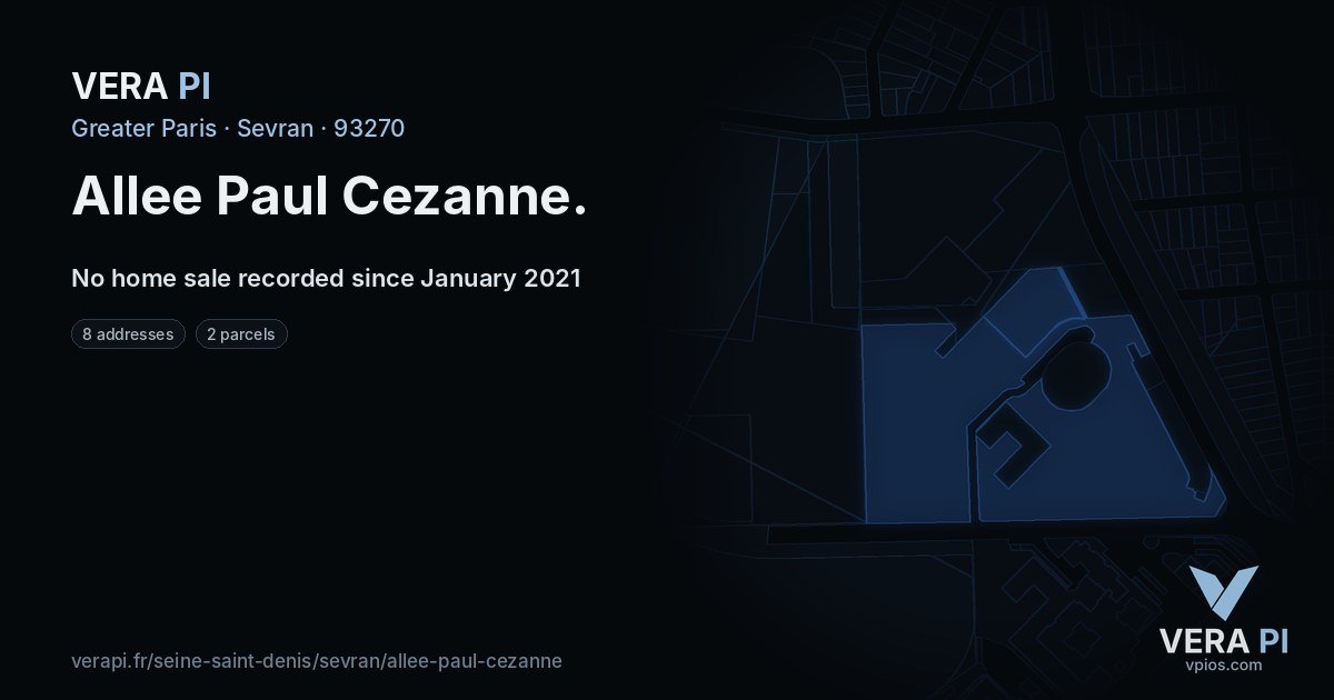 Allee Paul Cezanne, Sevran at night – every parcel coloured by the prices around it, the street's own parcels lit
