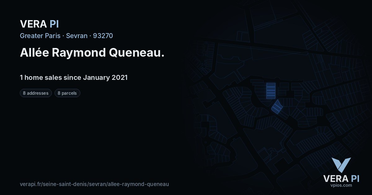 Allée Raymond Queneau, Sevran at night – every parcel coloured by the prices around it, the street's own parcels lit