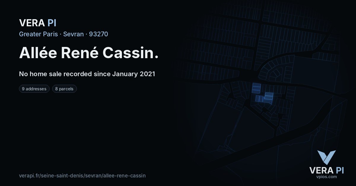 Allée René Cassin, Sevran at night – every parcel coloured by the prices around it, the street's own parcels lit