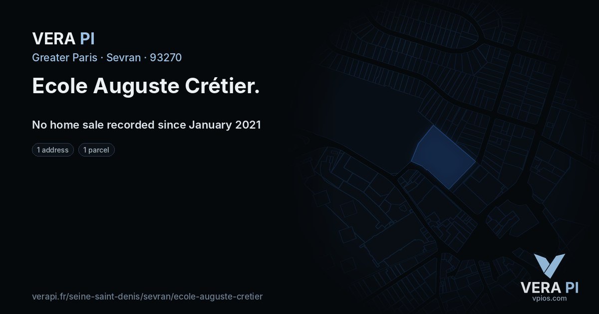 Ecole Auguste Crétier, Sevran at night – every parcel coloured by the prices around it, the street's own parcels lit