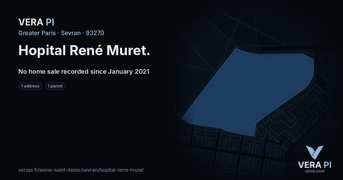 Hopital René Muret, Sevran at night – every parcel coloured by the prices around it, the street's own parcels lit