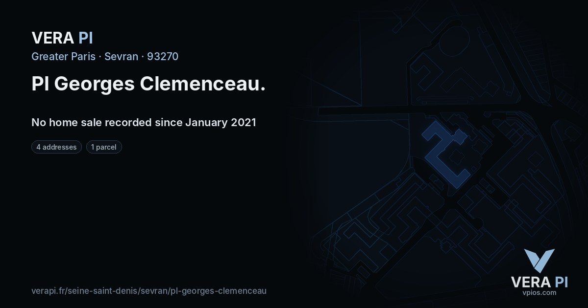 Pl Georges Clemenceau, Sevran at night – every parcel coloured by the prices around it, the street's own parcels lit