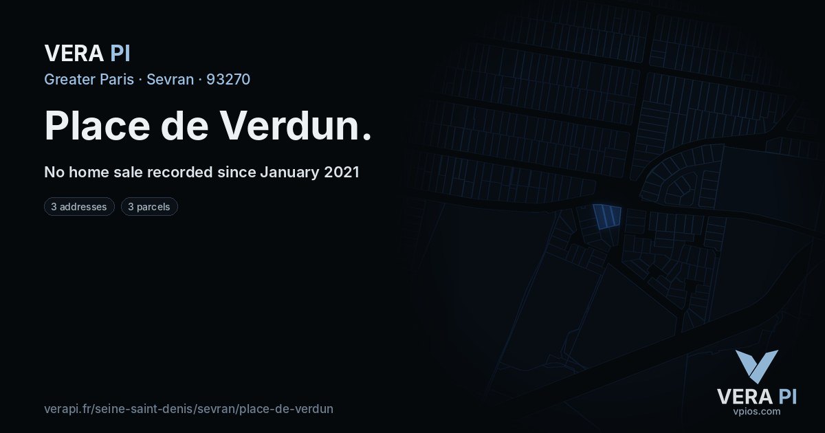 Place de Verdun, Sevran at night – every parcel coloured by the prices around it, the street's own parcels lit