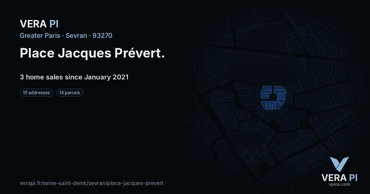 Place Jacques Prévert, Sevran at night – every parcel coloured by the prices around it, the street's own parcels lit