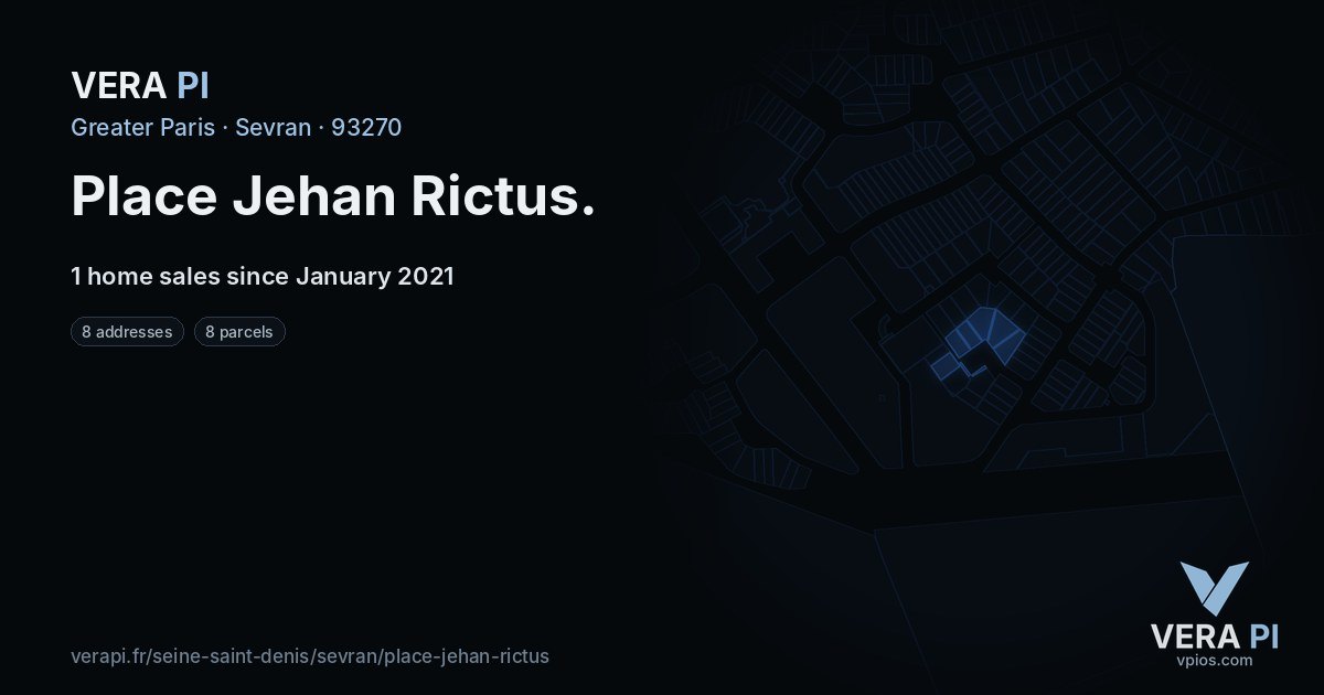 Place Jehan Rictus, Sevran at night – every parcel coloured by the prices around it, the street's own parcels lit