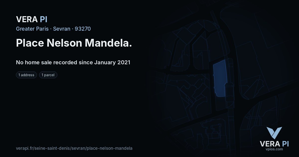 Place Nelson Mandela, Sevran at night – every parcel coloured by the prices around it, the street's own parcels lit