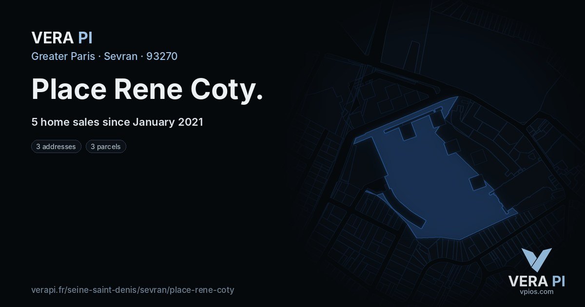 Place Rene Coty, Sevran at night – every parcel coloured by the prices around it, the street's own parcels lit