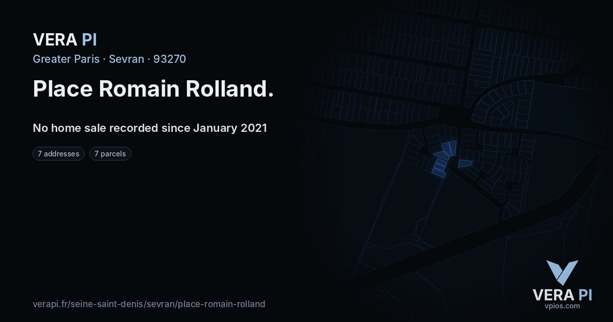 Place Romain Rolland, Sevran at night – every parcel coloured by the prices around it, the street's own parcels lit