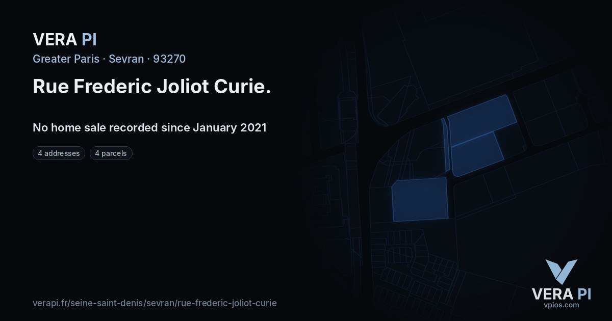 Rue Frederic Joliot Curie, Sevran at night – every parcel coloured by the prices around it, the street's own parcels lit