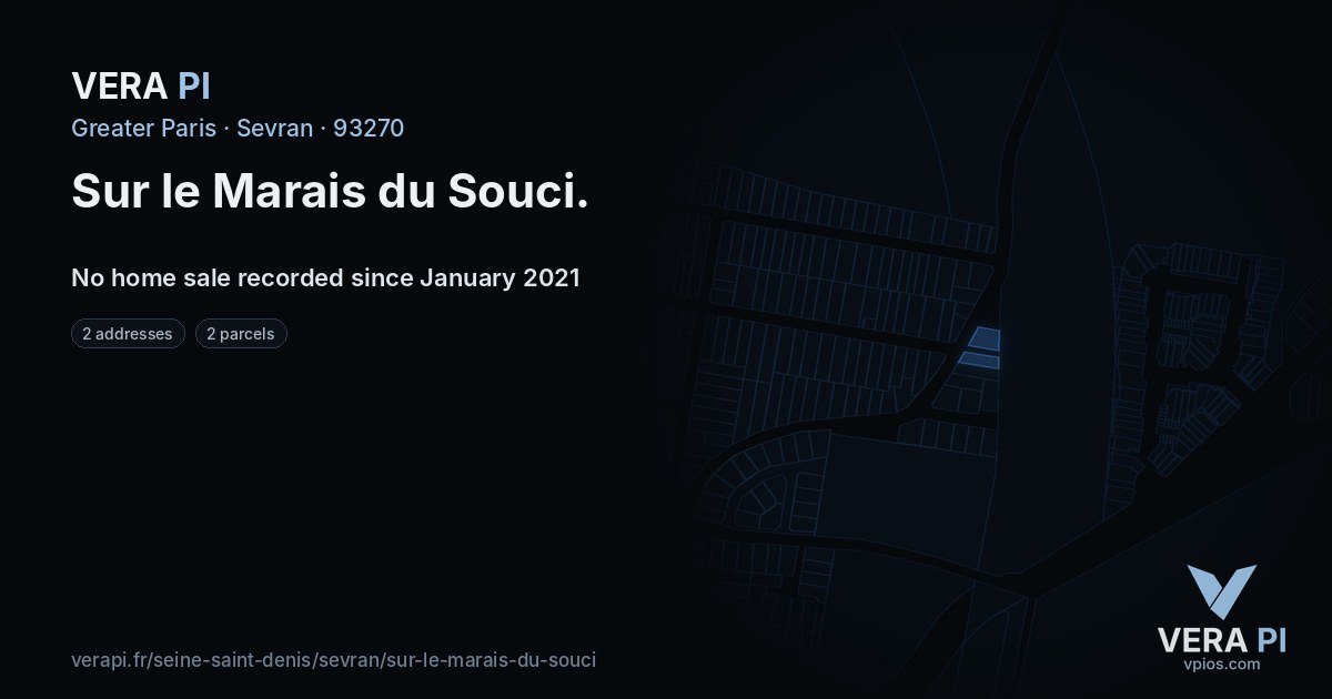 Sur le Marais du Souci, Sevran at night – every parcel coloured by the prices around it, the street's own parcels lit