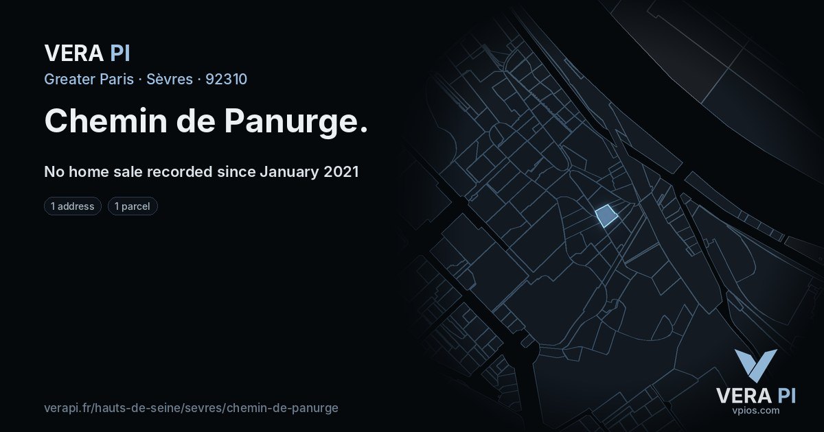 Chemin de Panurge, Sèvres at night – every parcel coloured by the prices around it, the street's own parcels lit