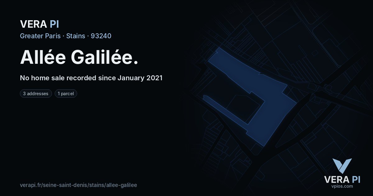 Allée Galilée, Stains at night – every parcel coloured by the prices around it, the street's own parcels lit