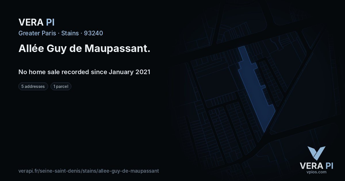 Allée Guy de Maupassant, Stains at night – every parcel coloured by the prices around it, the street's own parcels lit