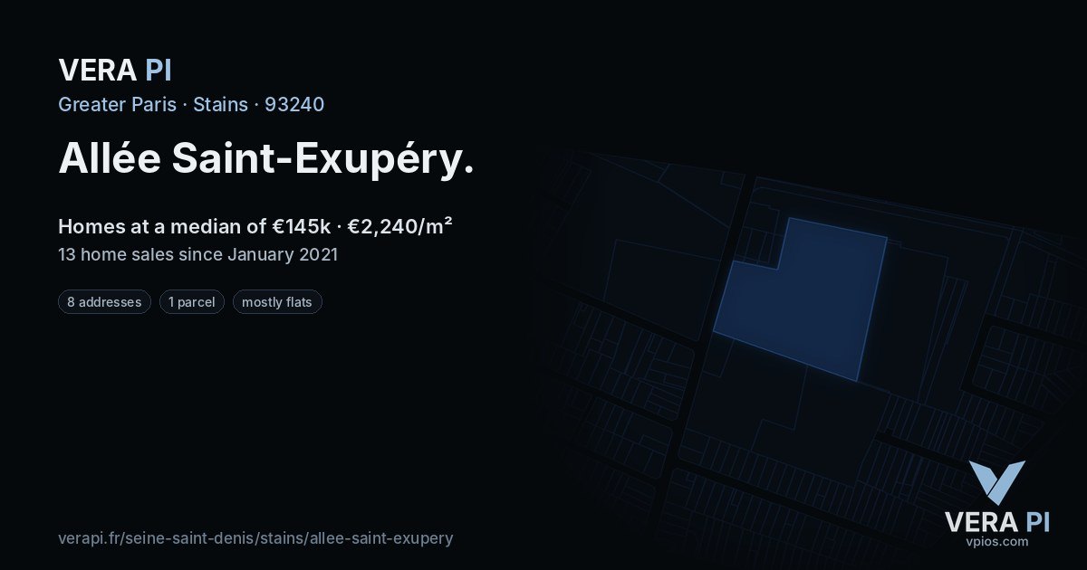 Allée Saint-Exupéry, Stains at night – every parcel coloured by the prices around it, the street's own parcels lit