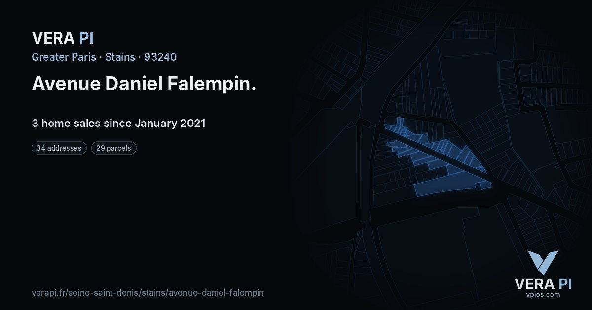Avenue Daniel Falempin, Stains at night – every parcel coloured by the prices around it, the street's own parcels lit