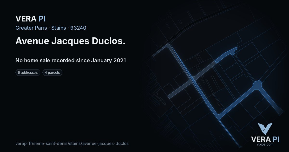 Avenue Jacques Duclos, Stains at night – every parcel coloured by the prices around it, the street's own parcels lit