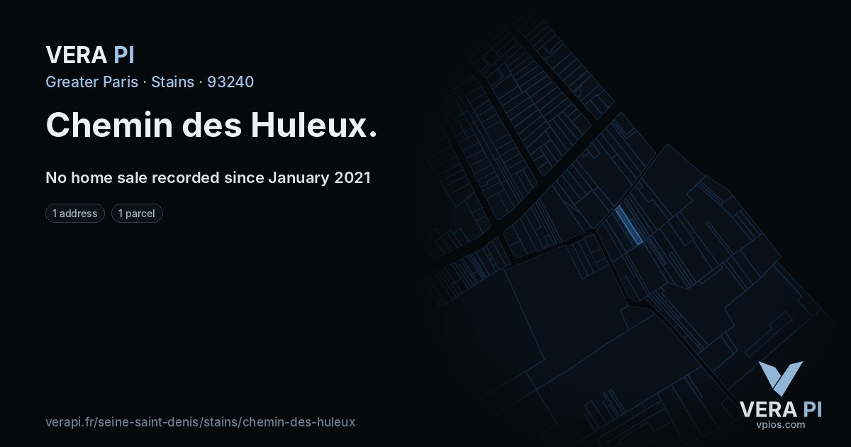Chemin des Huleux, Stains at night – every parcel coloured by the prices around it, the street's own parcels lit