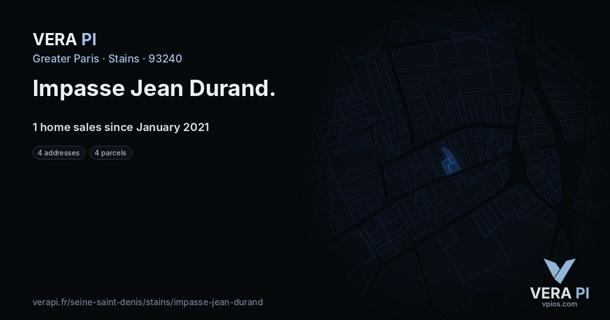 Impasse Jean Durand, Stains at night – every parcel coloured by the prices around it, the street's own parcels lit