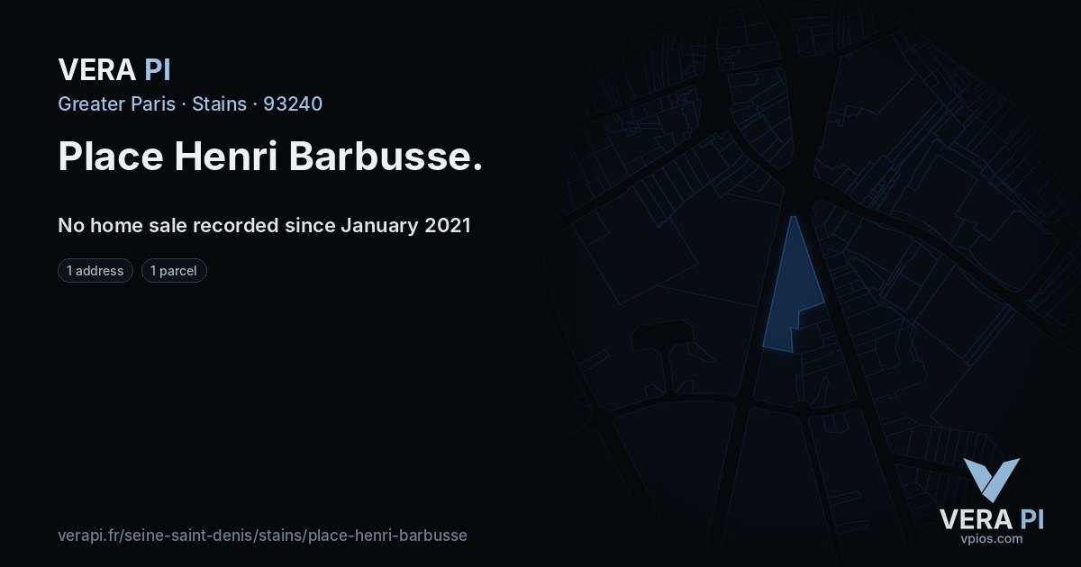 Place Henri Barbusse, Stains at night – every parcel coloured by the prices around it, the street's own parcels lit