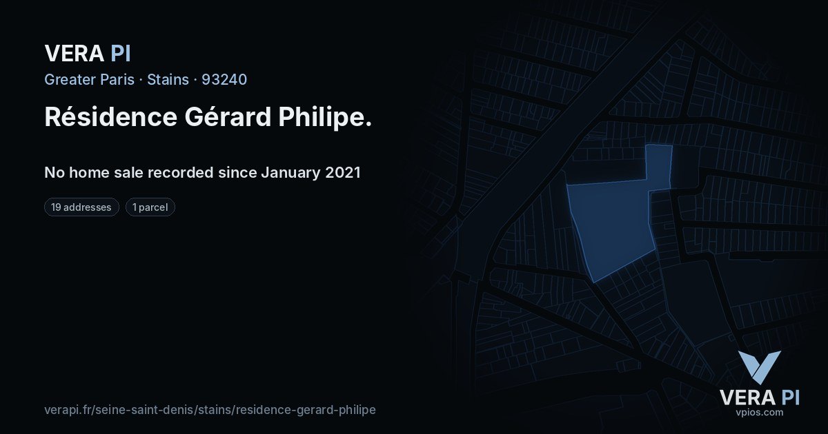 Résidence Gérard Philipe, Stains at night – every parcel coloured by the prices around it, the street's own parcels lit
