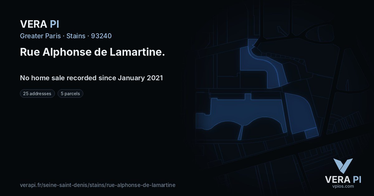 Rue Alphonse de Lamartine, Stains at night – every parcel coloured by the prices around it, the street's own parcels lit