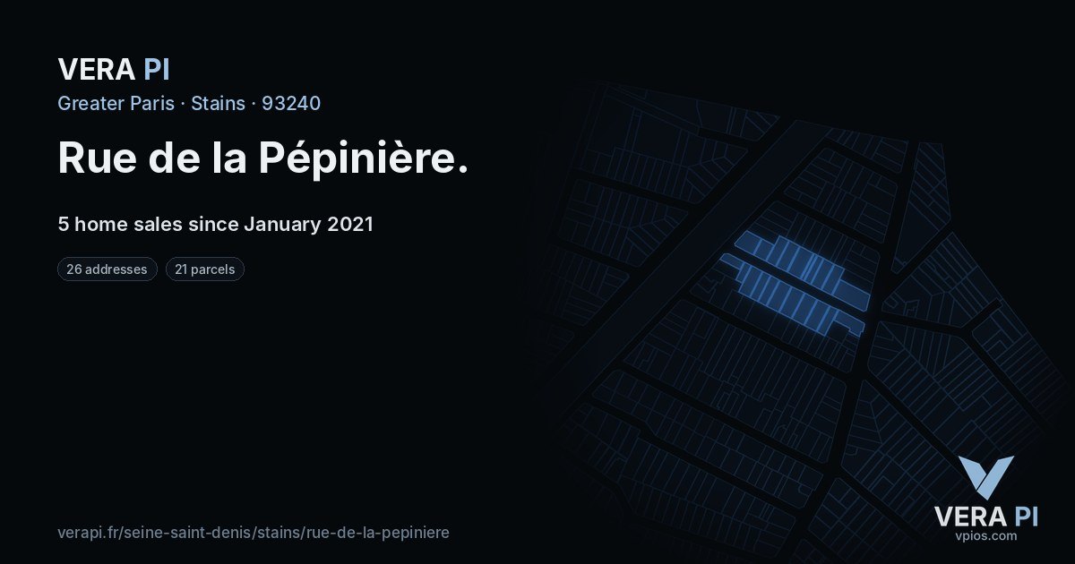 Rue de la Pépinière, Stains at night – every parcel coloured by the prices around it, the street's own parcels lit
