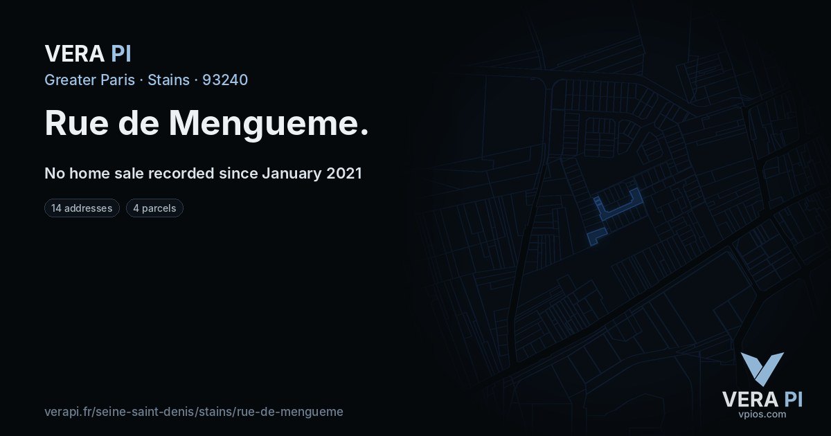 Rue de Mengueme, Stains at night – every parcel coloured by the prices around it, the street's own parcels lit