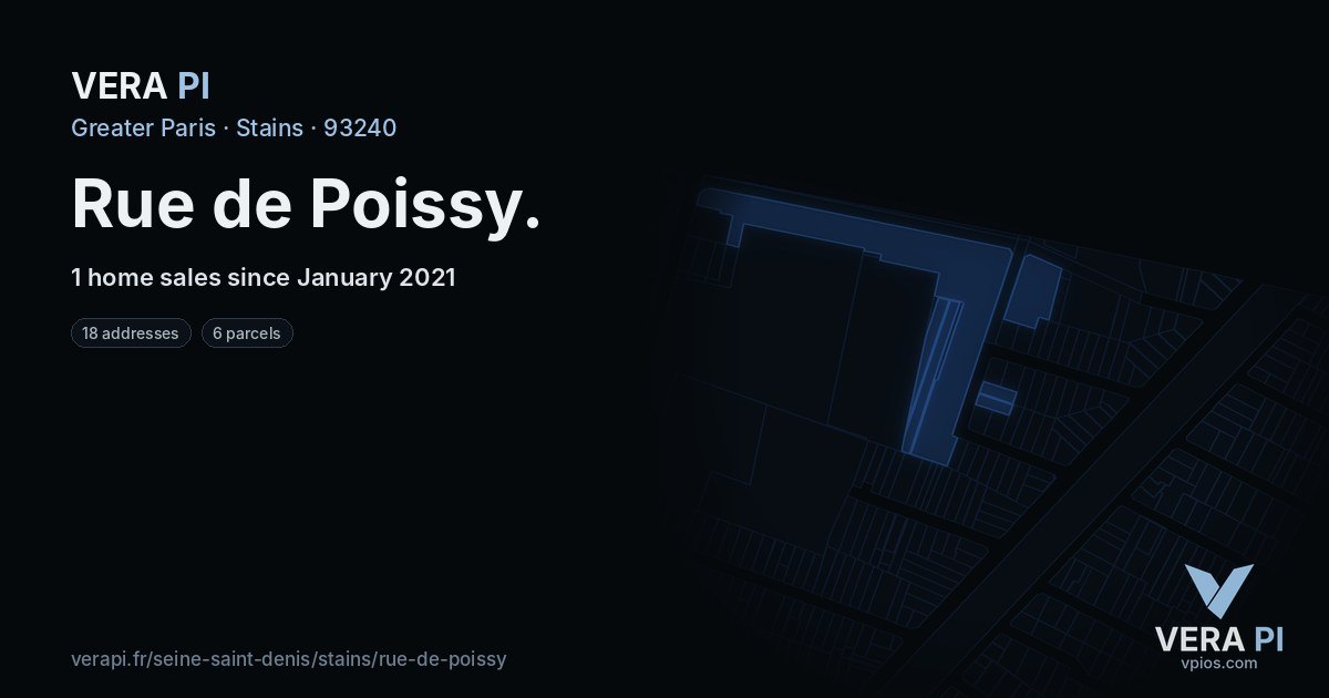 Rue de Poissy, Stains at night – every parcel coloured by the prices around it, the street's own parcels lit