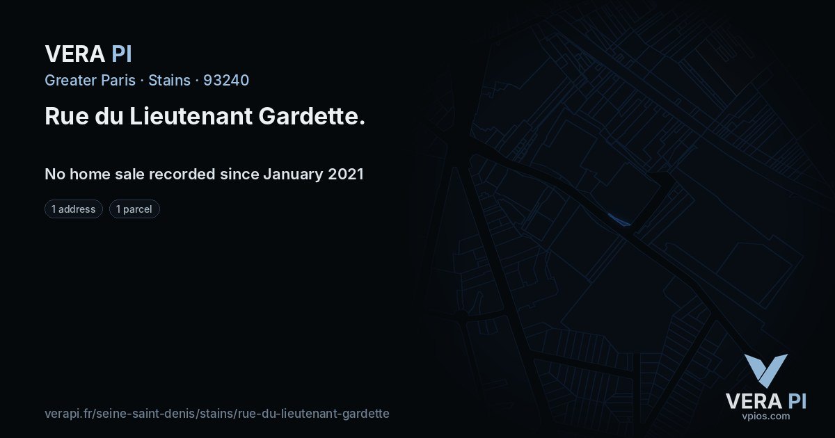 Rue du Lieutenant Gardette, Stains at night – every parcel coloured by the prices around it, the street's own parcels lit