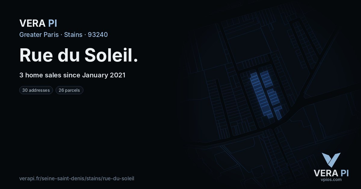 Rue du Soleil, Stains at night – every parcel coloured by the prices around it, the street's own parcels lit