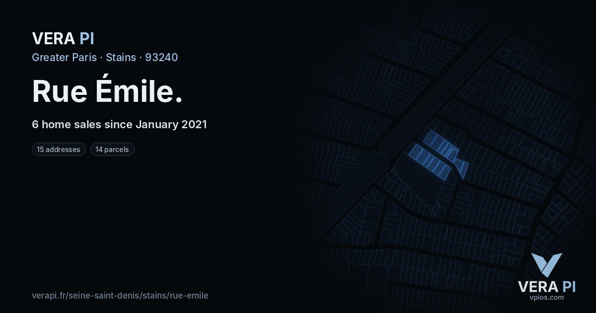 Rue Émile, Stains at night – every parcel coloured by the prices around it, the street's own parcels lit