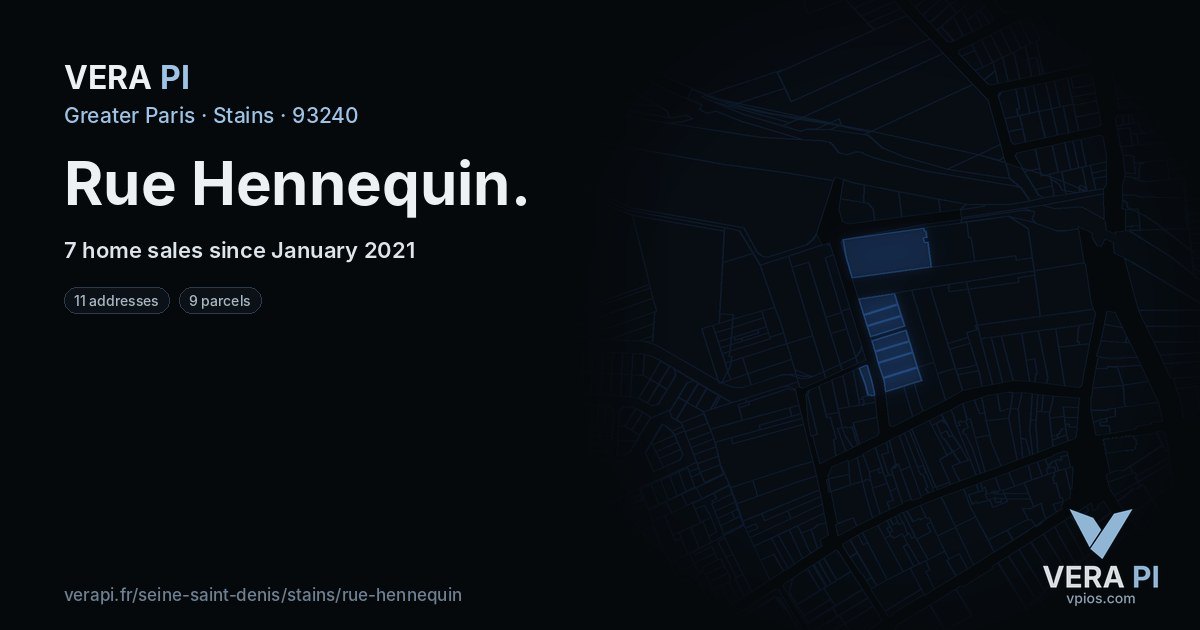 Rue Hennequin, Stains at night – every parcel coloured by the prices around it, the street's own parcels lit