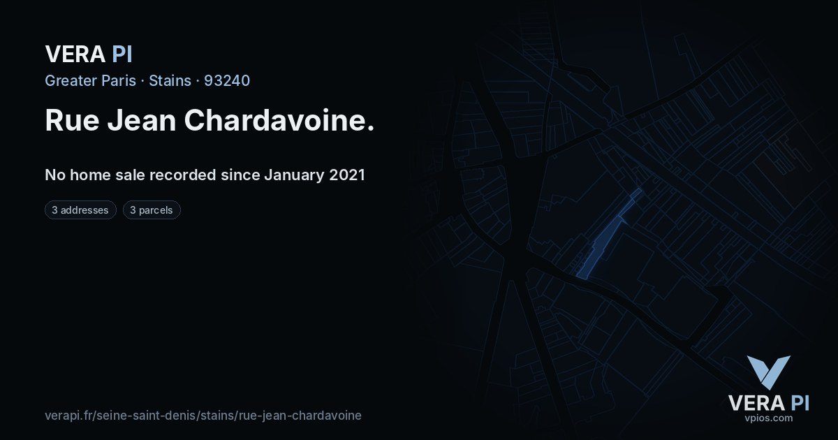 Rue Jean Chardavoine, Stains at night – every parcel coloured by the prices around it, the street's own parcels lit