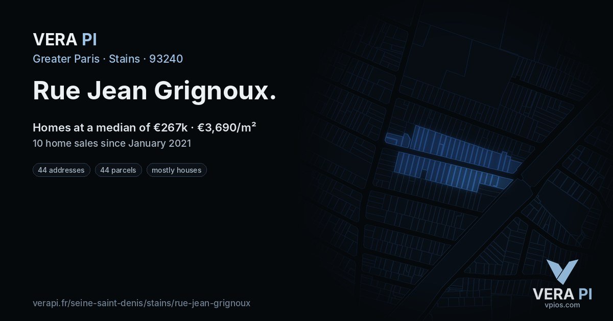 Rue Jean Grignoux, Stains at night – every parcel coloured by the prices around it, the street's own parcels lit