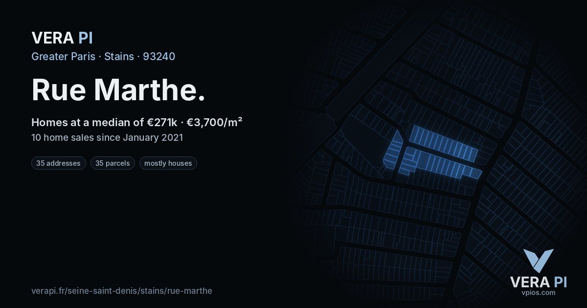 Rue Marthe, Stains at night – every parcel coloured by the prices around it, the street's own parcels lit