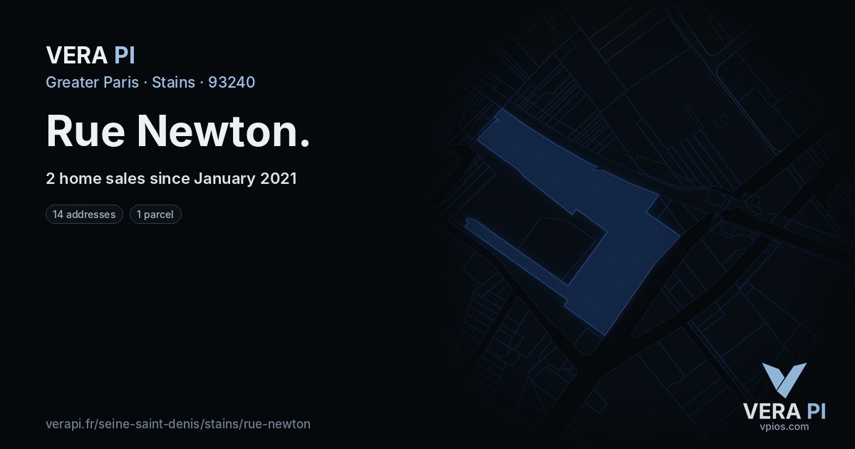 Rue Newton, Stains at night – every parcel coloured by the prices around it, the street's own parcels lit