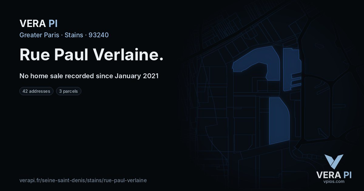 Rue Paul Verlaine, Stains at night – every parcel coloured by the prices around it, the street's own parcels lit