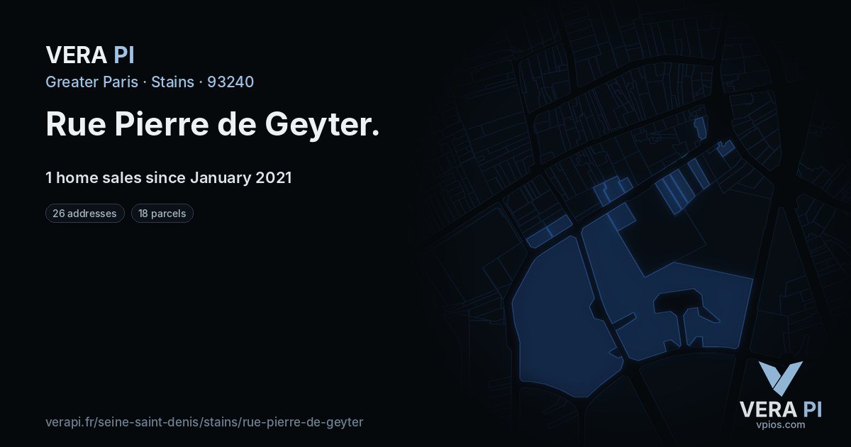 Rue Pierre de Geyter, Stains at night – every parcel coloured by the prices around it, the street's own parcels lit