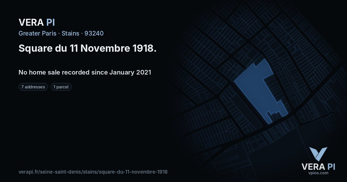 Square du 11 Novembre 1918, Stains at night – every parcel coloured by the prices around it, the street's own parcels lit